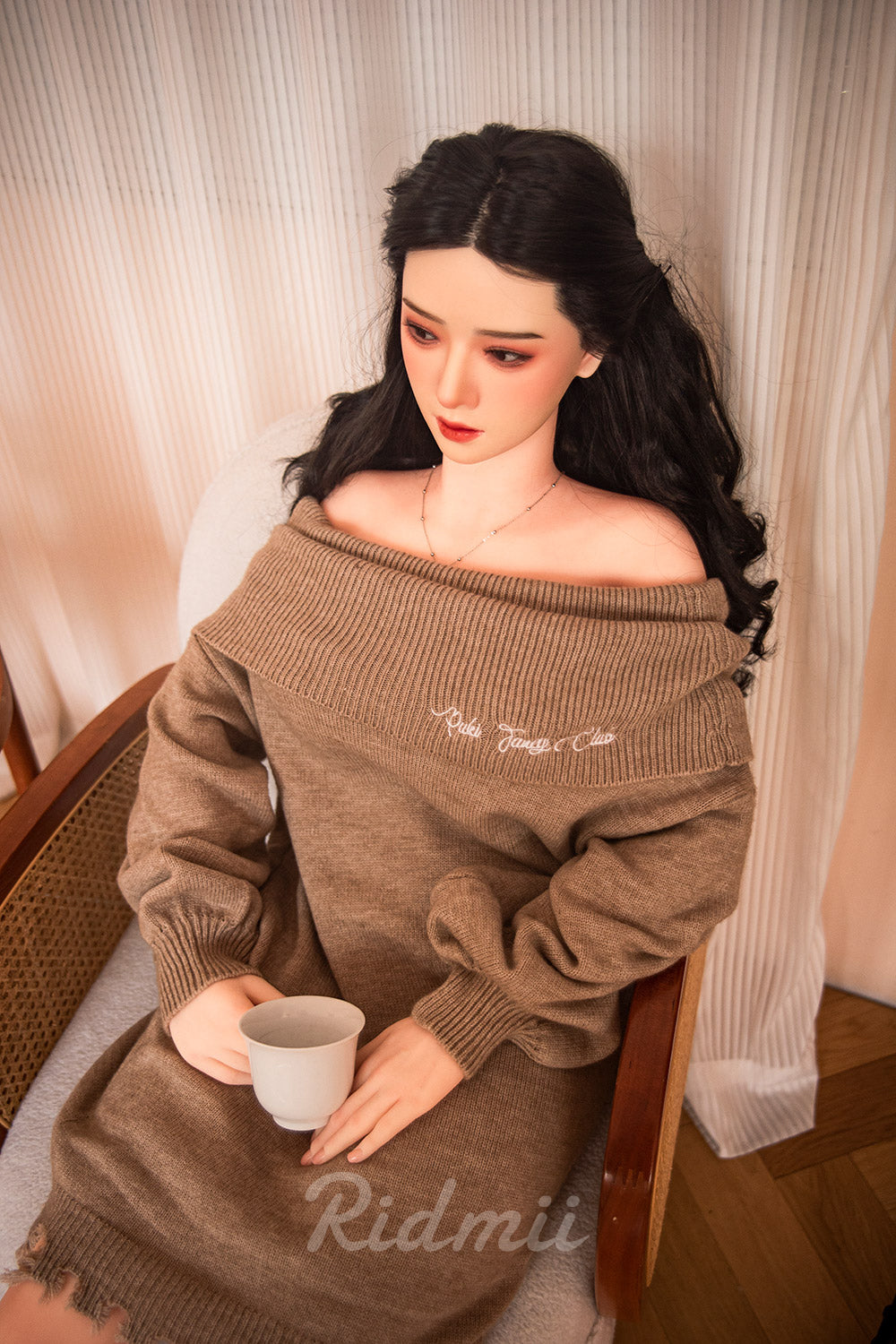 Picture of RIDMII Muncey Unique Design 5'3 FT(163cm) Asian Sex Doll Silicone Head TPE Body Long Black Hair Love Doll