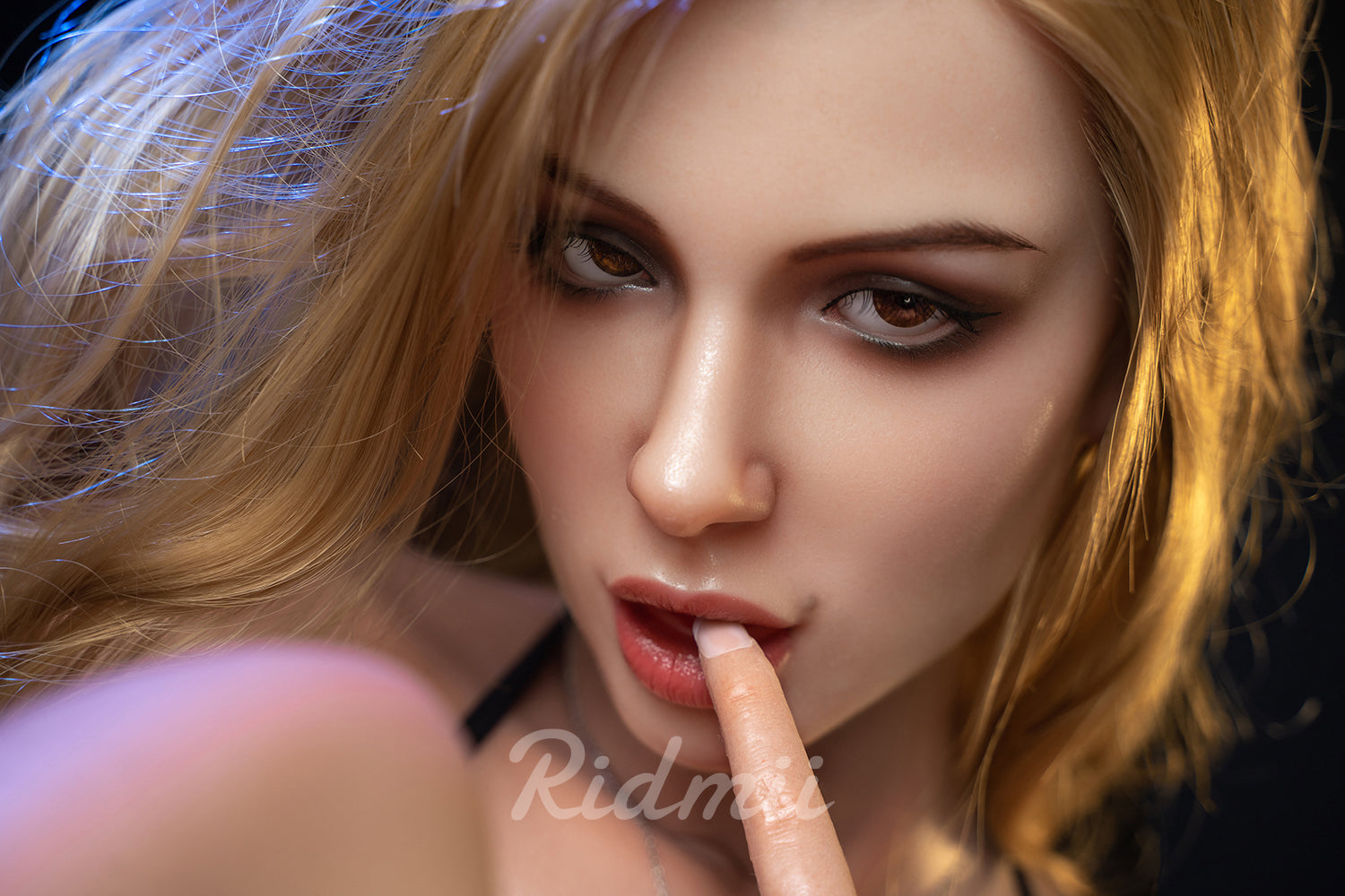 Picture of RIDMII Liza Unique Design 5'4 FT (166cm) Silicone Head TPE Body Oral Sex Blowjob Realistic Small Boobs Sex Doll