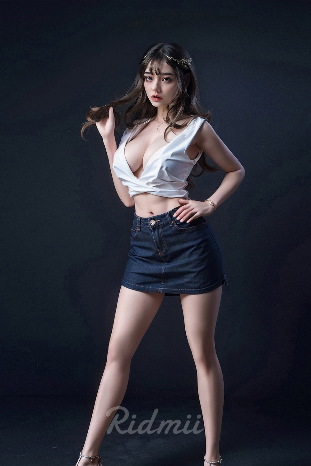 Picture of RIDMII Miranda Plus Unique Design 5'5 FT (168cm) Silicone Head TPE Body Realistic BBW Blowjob Sex Doll