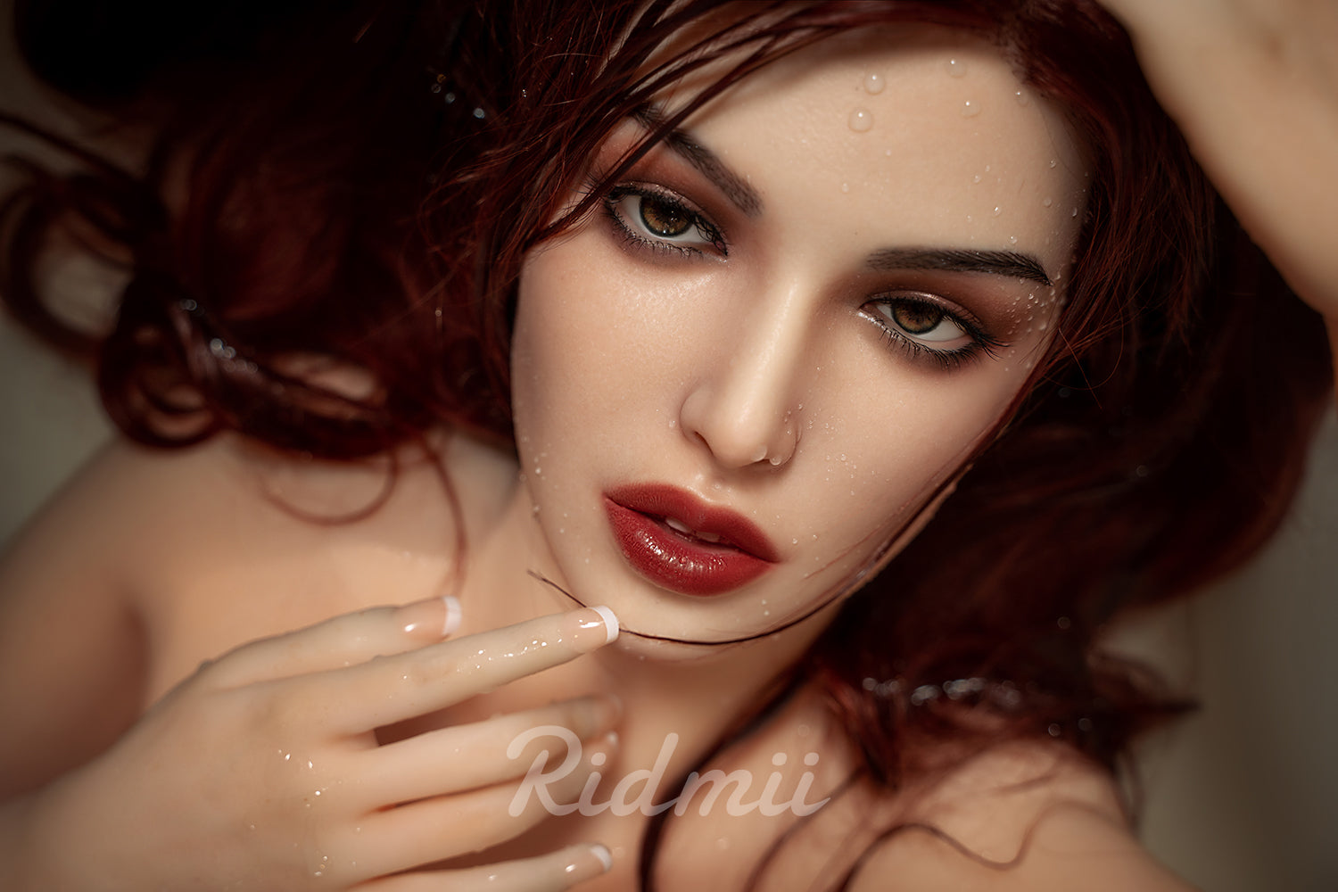 Picture of RIDMII Gracy Unique Design 5'4 FT (166cm) Silicone Head TPE Body Red Hair Small Breasts Adult Sex Doll