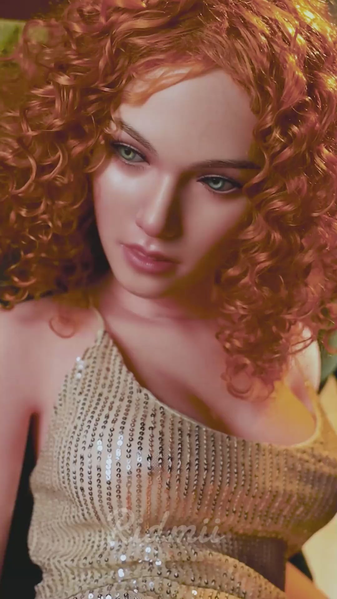 Picture of RIDMII Jordi Unique Design 5'3 FT (161cm) TPE Body Soft Silicone Head New Adult Sex Doll With Curls Hair Pretty Girl