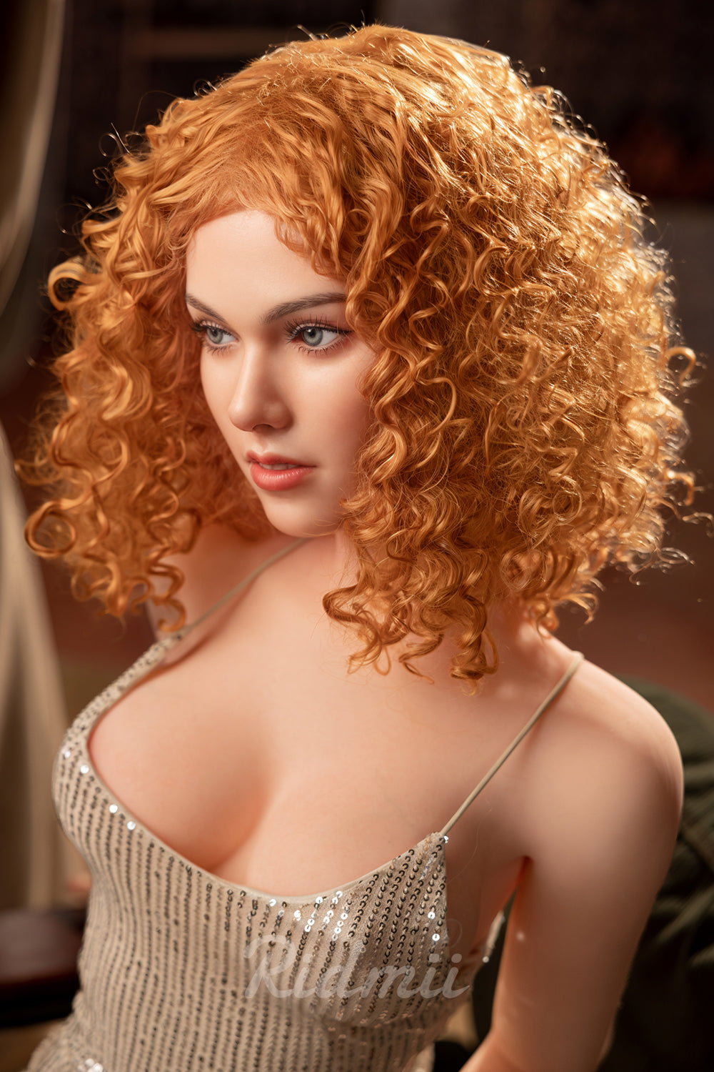 Picture of RIDMII Jordi Unique Design 5'3 FT (161cm) TPE Body Soft Silicone Head New Adult Sex Doll With Curls Hair Pretty Girl