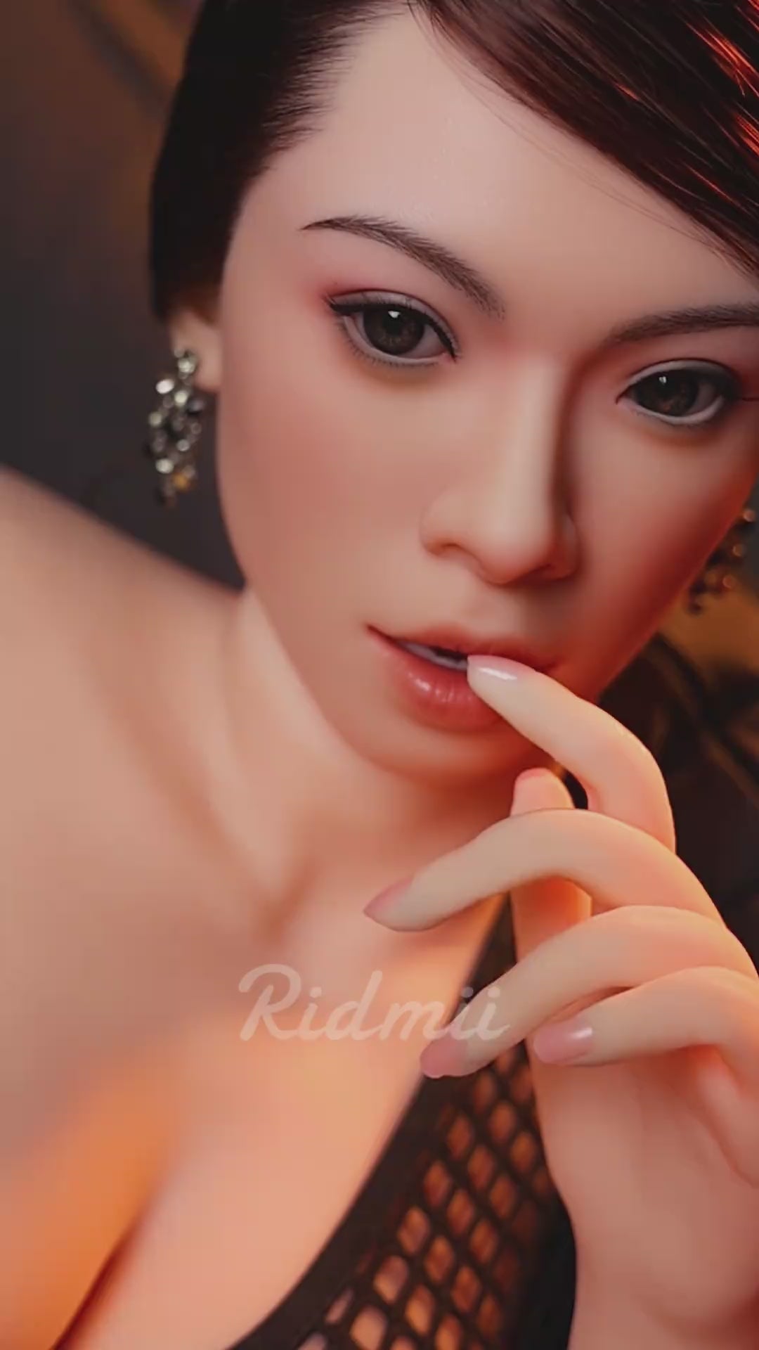 Picture of RIDMII Aidra Unique Design 5'2 FT (158cm) B Cup Movable Jaw TPE Body Soft Silicone Head New Eurasian Adult Milf Sex Doll