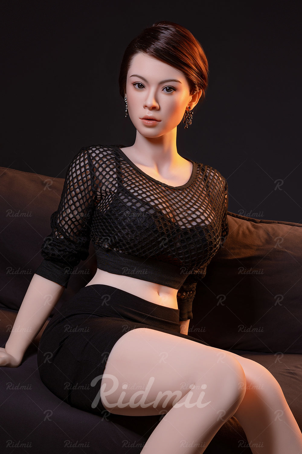 Picture of RIDMII Aidra Unique Design 5'2 FT (158cm) B Cup Movable Jaw TPE Body Soft Silicone Head New Eurasian Adult Milf Sex Doll