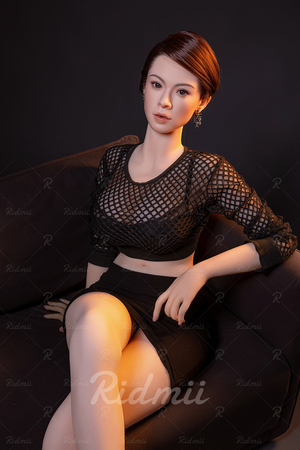 Picture of RIDMII Aidra Unique Design 5'2 FT (158cm) B Cup Movable Jaw TPE Body Soft Silicone Head New Eurasian Adult Milf Sex Doll