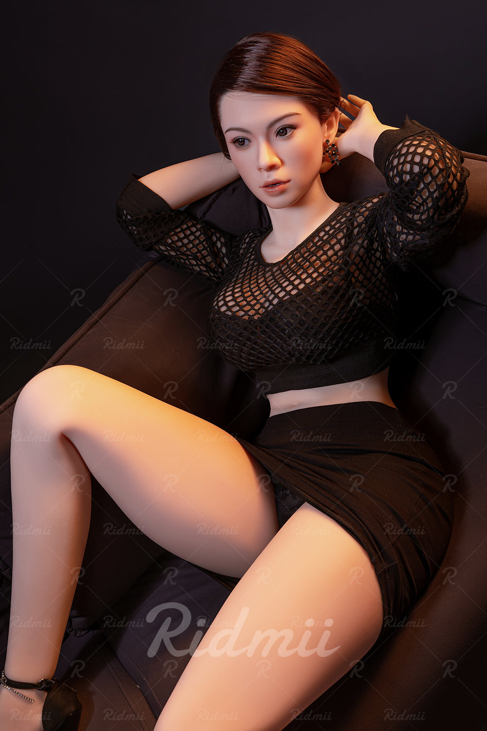Picture of RIDMII Aidra Unique Design 5'2 FT (158cm) B Cup Movable Jaw TPE Body Soft Silicone Head New Eurasian Adult Milf Sex Doll