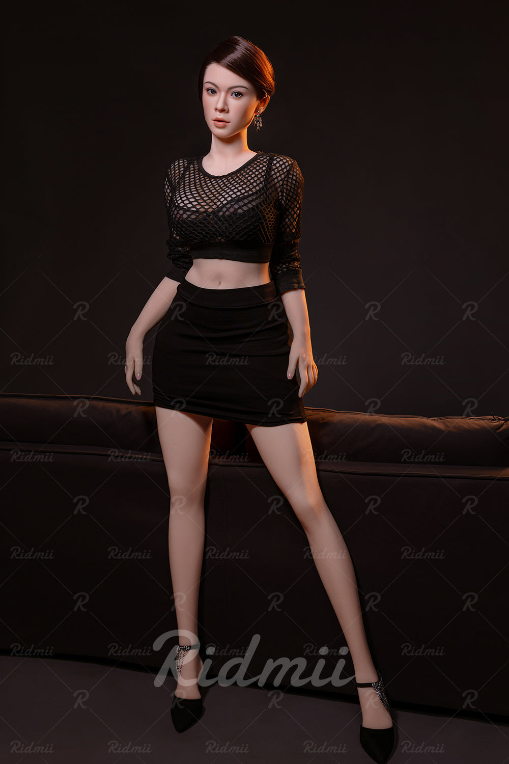 Picture of RIDMII Aidra Unique Design 5'2 FT (158cm) B Cup Movable Jaw TPE Body Soft Silicone Head New Eurasian Adult Milf Sex Doll