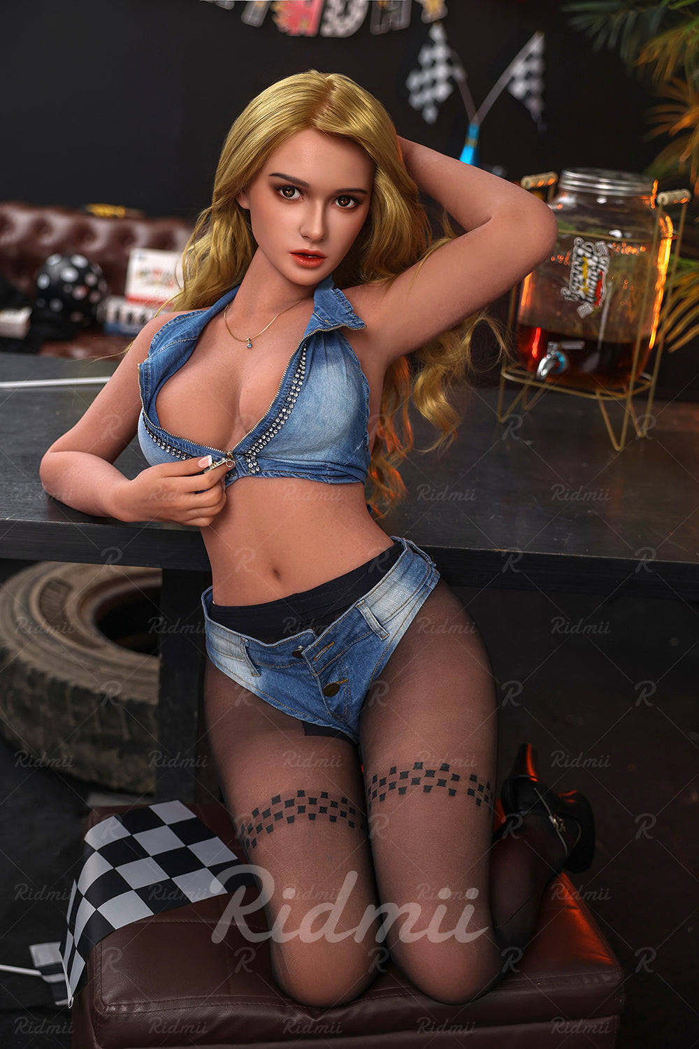Picture of RIDMII Tessa Unique Design 152cm(4'11 ft) ROS Silicone Head TPE Body Real Oral Sex Blowjob Realistic Small Boobs C Cup Sex Doll With Movable Jaw