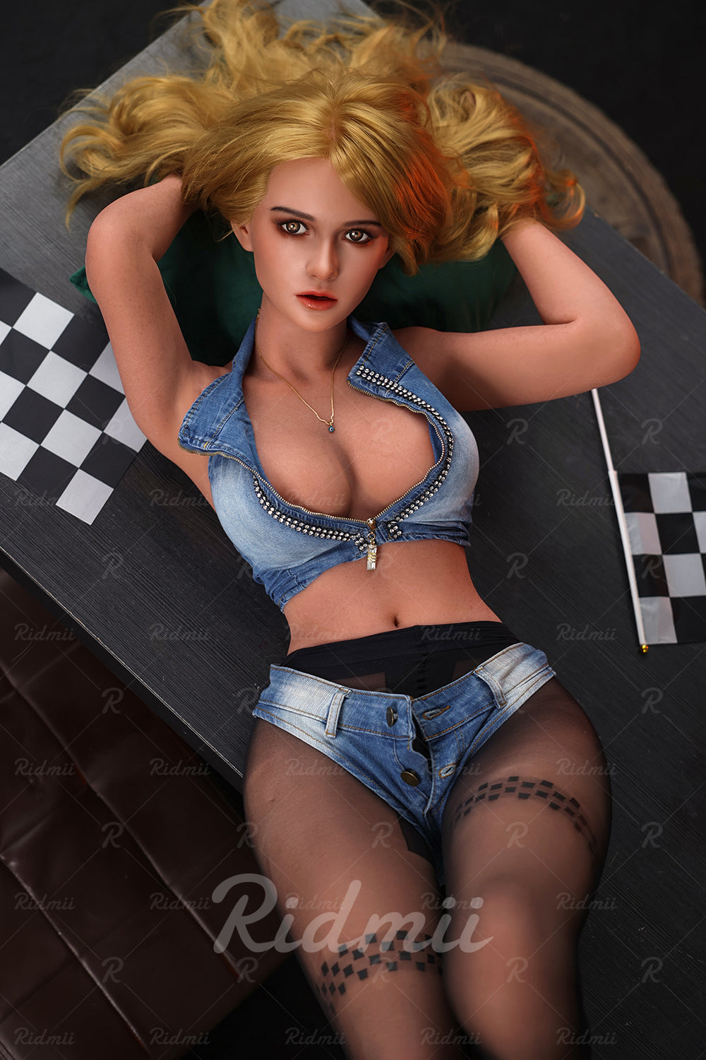 Picture of RIDMII Tessa Unique Design 152cm(4'11 ft) ROS Silicone Head TPE Body Real Oral Sex Blowjob Realistic Small Boobs C Cup Sex Doll With Movable Jaw