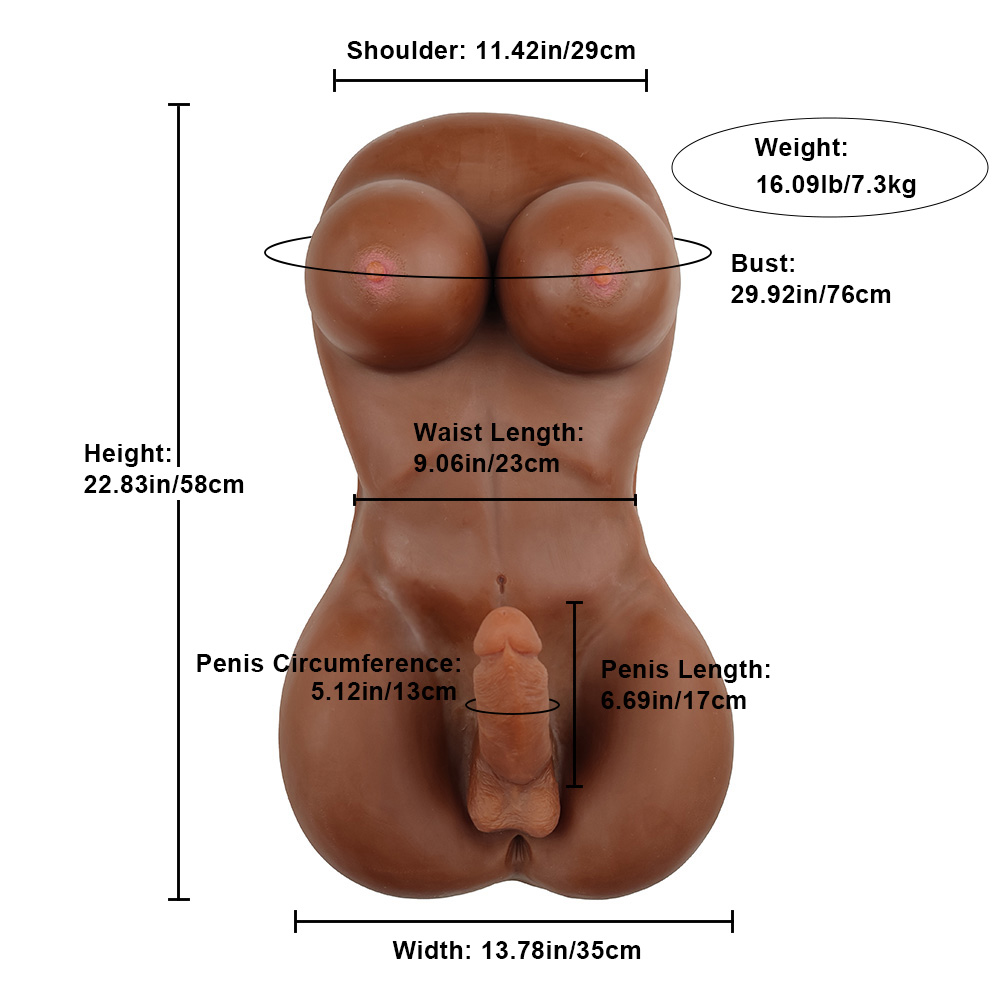 Picture of Cox: (16.09LB) Shemale Torso Trans Sex Doll With Lifelike Penis and Breast