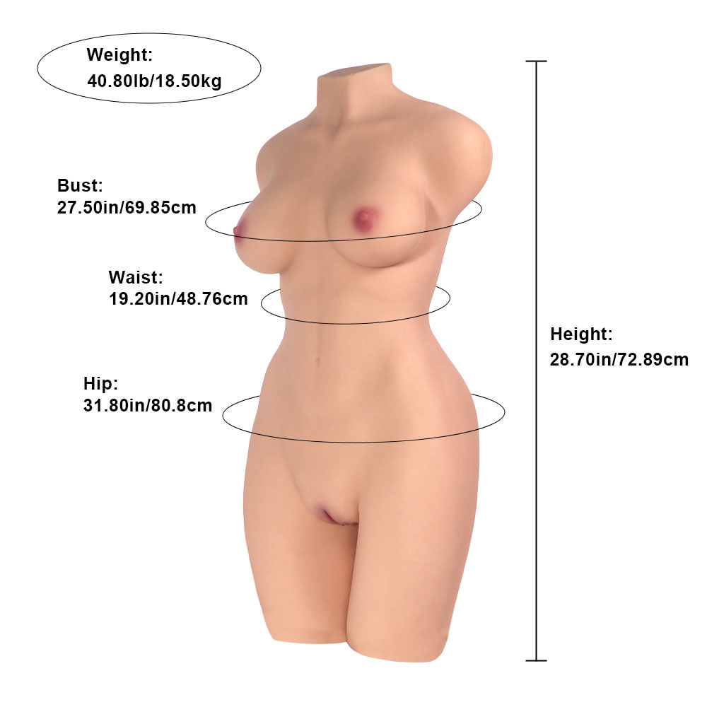 Picture of Margot: (40.80LB) Realistic Sex Doll Torso With Perky Breasts & Double Channels