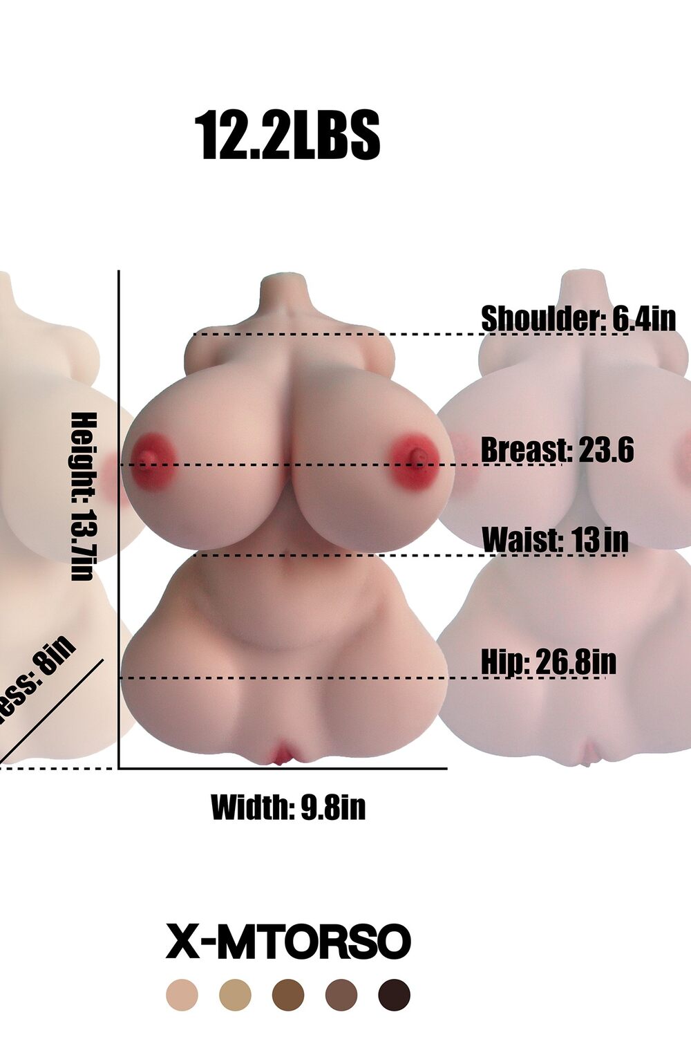 Picture of 35cm/1ft2 Female X-M Torso TPE Sex Toys