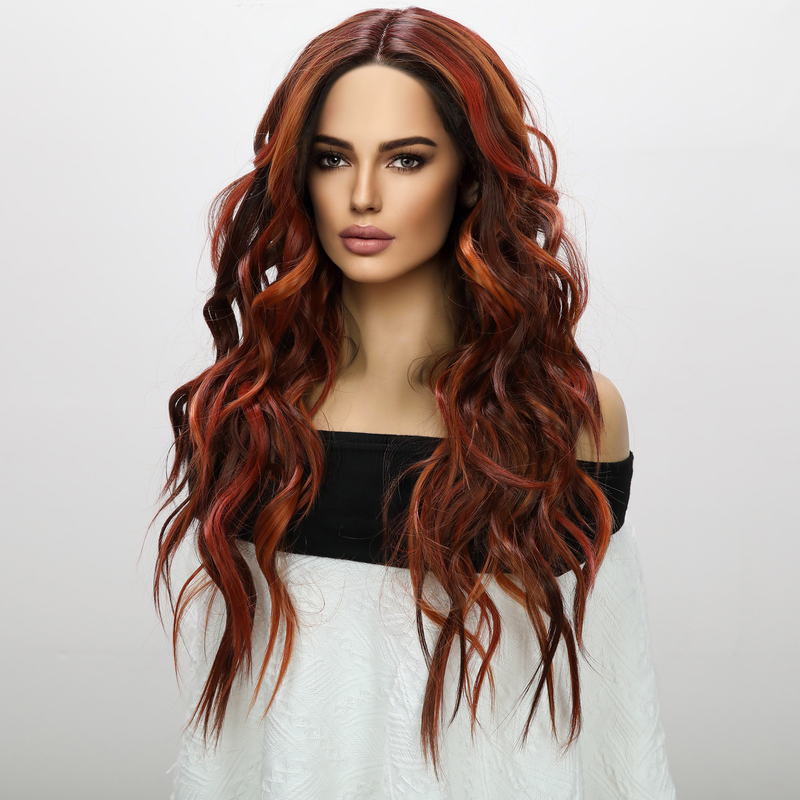 Picture of Brown Curly Long Sex Doll Wig